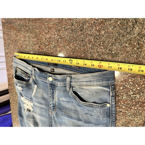 Judy Blue Jeans Womens 1XL Pants Skinny Stretch Red Plaid Buffalo Distressed - Picture 9 of 12